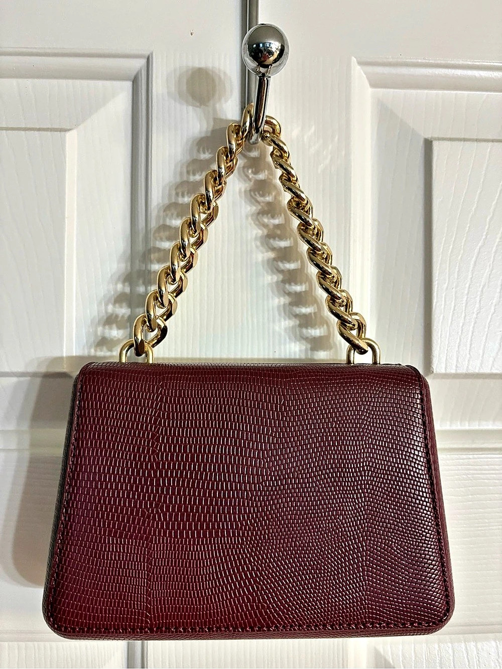 Madison West Burgundy Chain Shoulder Bag